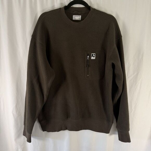 Frank & Oak Other - Frank And Oak Fleece Sweater Men's Medium Brown Pocket Zip Long Sleeve